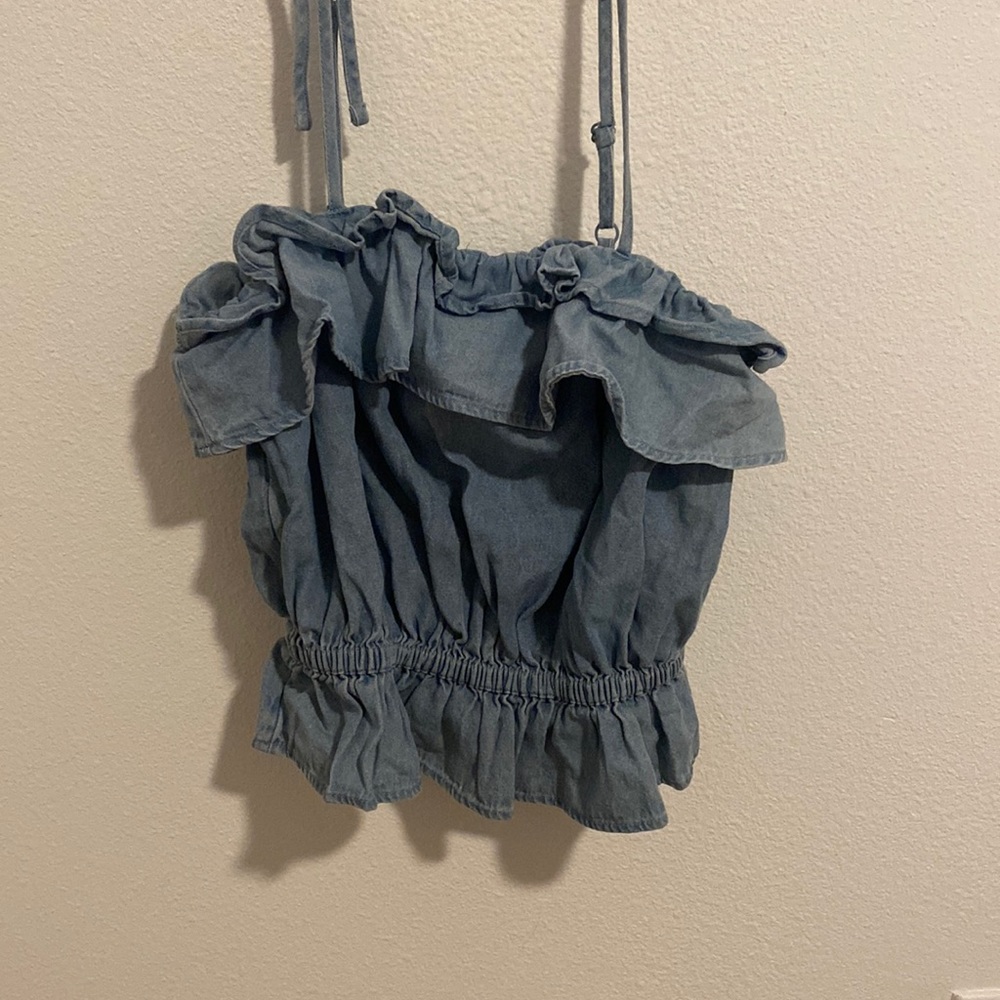 XS jean material tank top